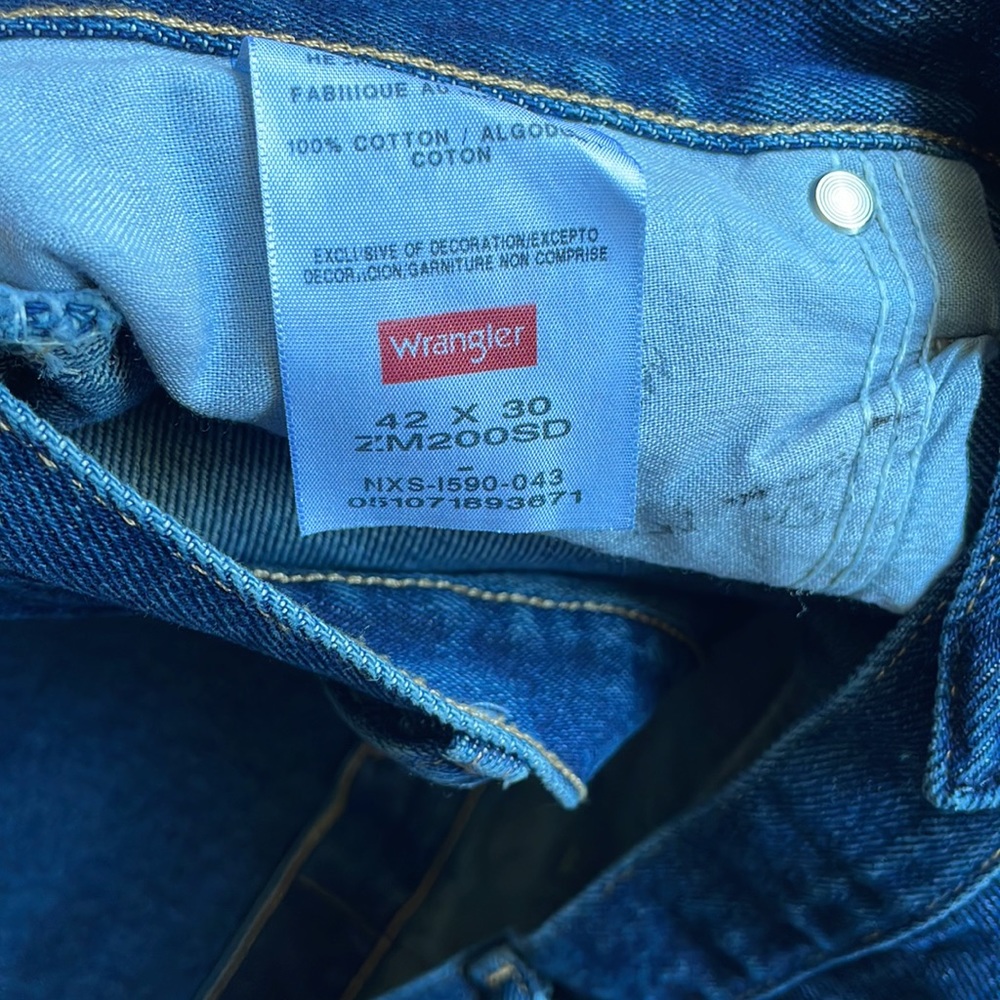 WRANGLER BLUE JEANS 👖 ZISE 42x30 - Picture 13 of 13